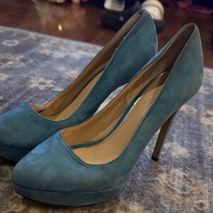 Jessica Simpson Blue Suede Heels